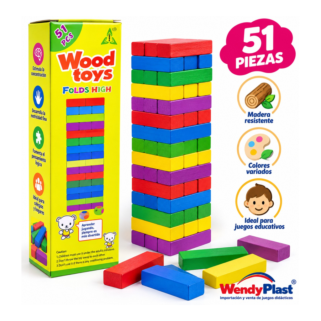 Yenga de Madera – 51 Piezas