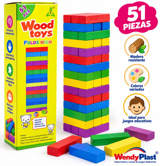 Yenga de madera 51 piezas WendyPlast